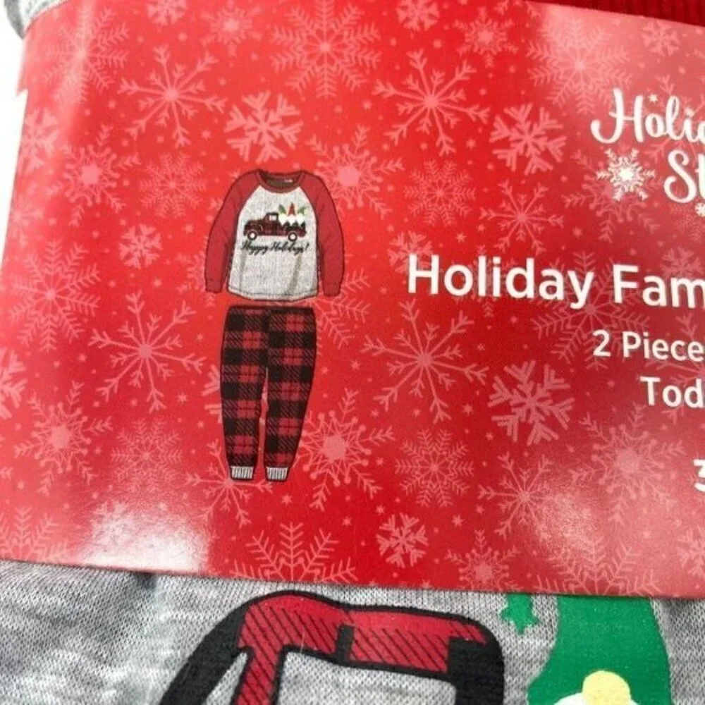 Holiday Style Toddler Gnome Plaid Pajama Set 3T